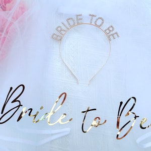 Bride Headband, Bridal Tiara, Gold Bride to Be Head Band, Hen Party, Bride to Be Headband , Bride to Be, Bride Tribe, Team Bride image 6