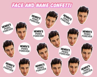 Groom Face and Name Hen Party Confetti, Personalized Bachelorette Party Confetti, Groom&#39;s Face Decorations, Custom Groom Head Confetti