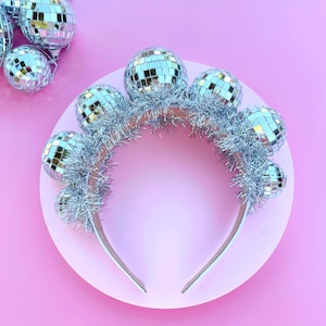 Disco Ball Headband, Disco Bride + Disco Cowgirl, Last Disco, Disco Bday Decor, Birthday Party, Let's Go Girls, Disco Party,