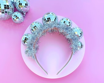 Disco Ball Headband, Disco Bride + Disco Cowgirl, Last Disco, Disco Bday Decor, Birthday Party, Let's Go Girls, Disco Party,