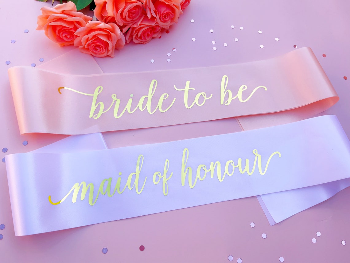 Bride to Be Sash Hen Party Sash Sash for Bride Gold Foil Etsy Australia