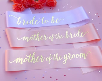 Bride to Be Sash| Hen Party Sash | Sash for Bride - Gold Foil | Mother of the Bride sash | Bachelorette Favors | Team Bride, Bridesmaid sash