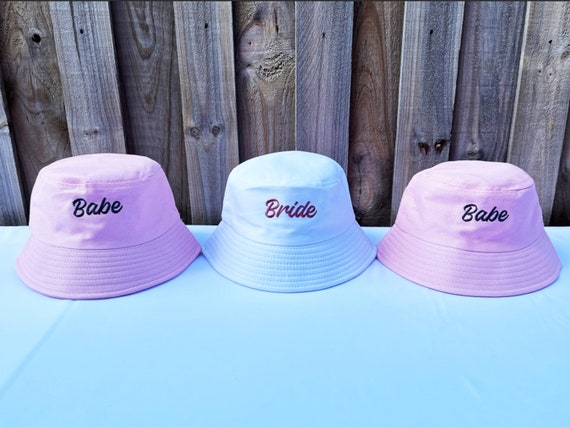 Bridal Bachelorette Bucket Hat Embroidered Bride Babe Cotton Packable Sun Hat Amazon.com: Groom Bucket Hat for Bachelor Party Embroidered  main image 3