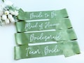Bride to Be Sash| Hen Party Sash | Sash for Bride - Sage Green | Mother of the Bride sash | Bachelorette Favors | Team Bride,Bridesmaid sash