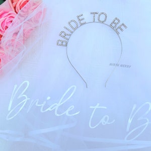 Bride Headband, Bridal Tiara, Silver Bride to Be Head Band, Hen Party, Bride to Be Headband , Bride to Be, Bride Tribe, Team Bride image 2