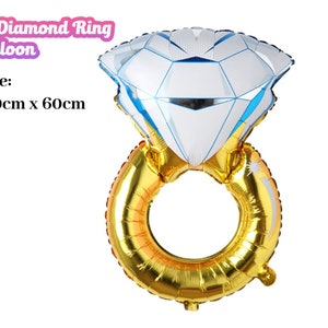Diamond Ring balloon, Champagne balloons, Hen Party Balloon, bachelorette balloons, bridal shower, Engagement Balloon, Hen Party backdrop