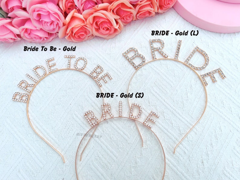 Bride Headband, Bridal Tiara, Gold Bride to Be Head Band, Hen Party, Bride to Be Headband , Bride to Be, Bride Tribe, Team Bride image 3