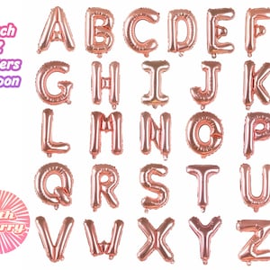 Rose Gold Foil Balloon Letters 16"/ 41CM, Foil Balloon for Bridal Shower, Wedding Decor, Engagement, Hens Party, Bachelorette Party