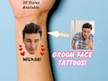 Bachelorette Party Tattoos | Custom Temporary Tattoos | Hens Party | Groom Face Tattoo | Personalized Party Favor | Hens Games | Bach Party product logo