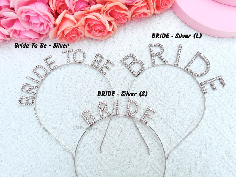 Bride Headband, Bridal Tiara, Silver Bride to Be Head Band, Hen Party, Bride to Be Headband , Bride to Be, Bride Tribe, Team Bride image 3