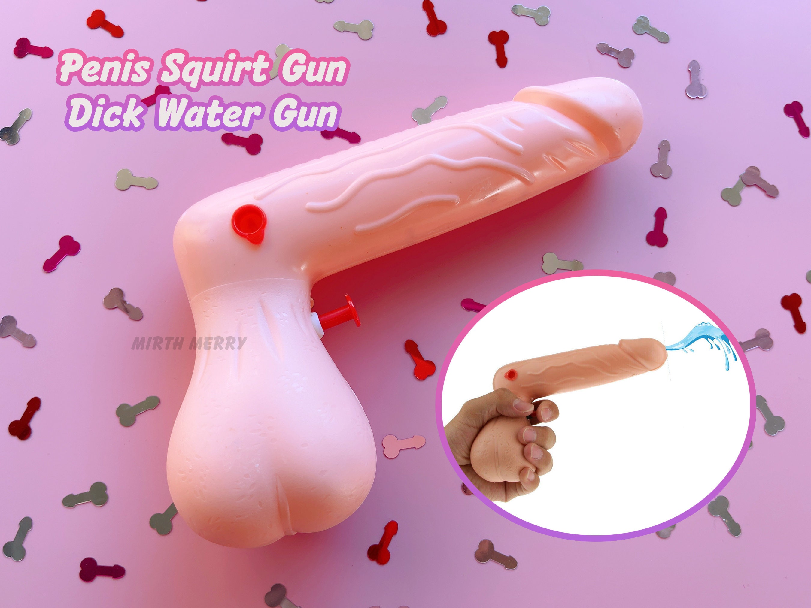 Henbrandt Lot De 4 Pistolets à Eau En Forme De Pénis - 11,5 Cm - Accessoires Pour Enterrement De Vie De Jeune Fille - Soirées Adultes - À Partir De 18 Ans