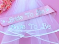Bride to Be Sash + Veil | Hen Party Sash | Sash for Bride - Iridescent Foil | Bachelorette Favors | Bridal Veil, Bridal Shower Gift Supplies