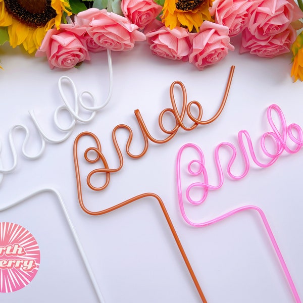 Bride Straw | Rose Gold | Bachelorette Party Decorations | Bachelorette Party Favors | Bride To Be Gift | Bridal Shower | Hen Party Supplies