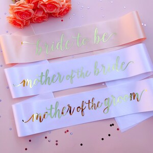 Bride To Be Sash White with Gold Lettering main image 1