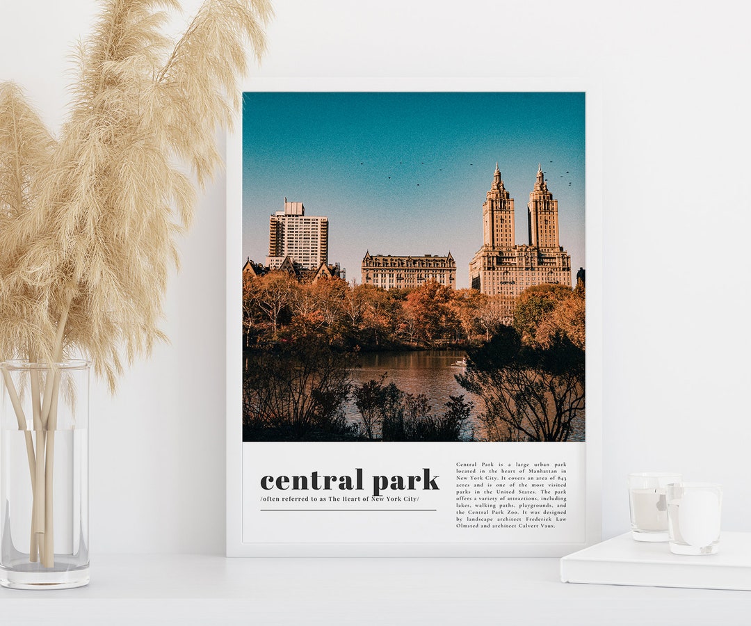 Central Park Print, Central Park Wall Art, Central Park Art, Central