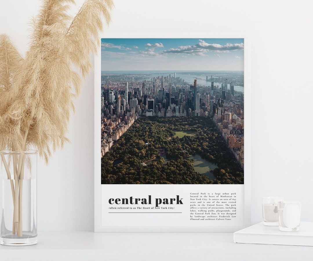 Central Park Travel Print, Central Park Art, Central Park Wall Art