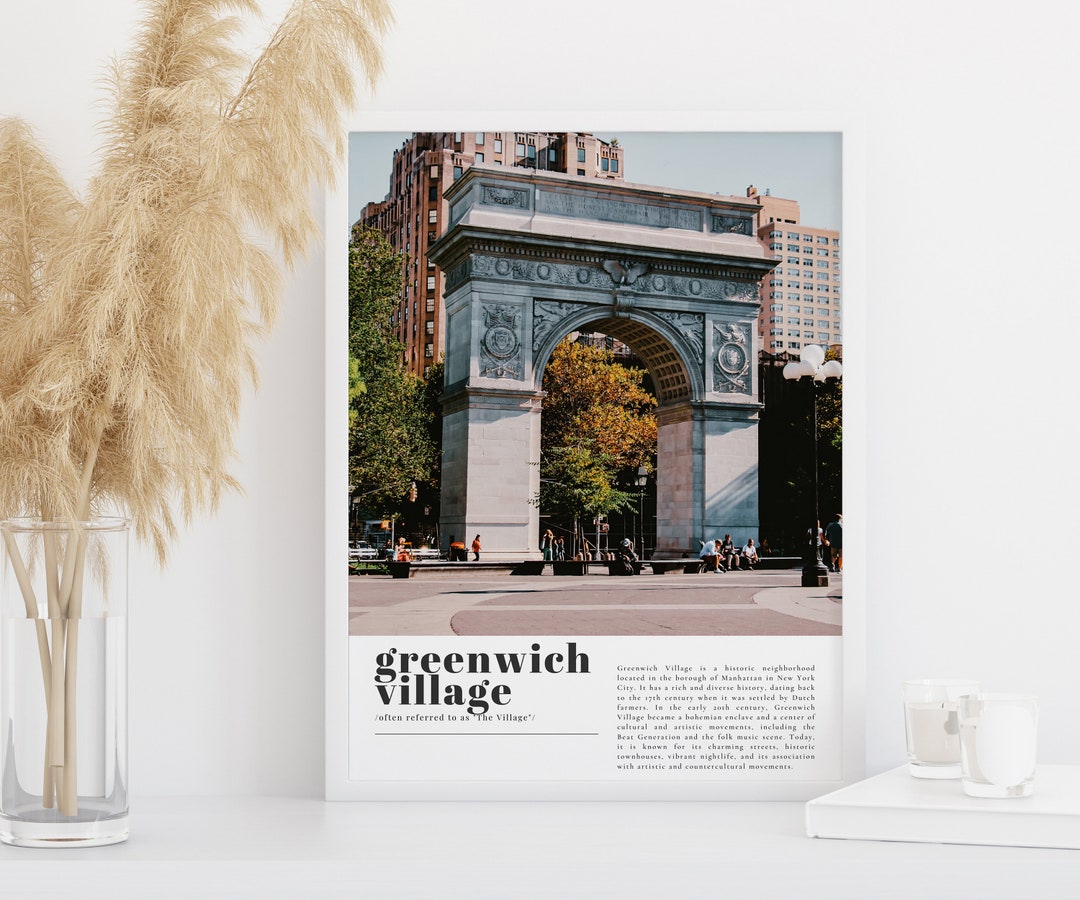 Greenwich Village Travel Print Wall Art, Greenwich Village Wall Hanging
