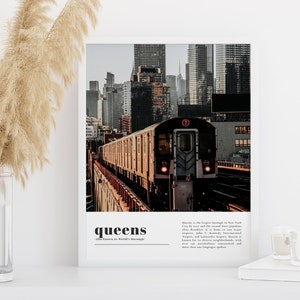 Queens Print, Queens Wall Art, Queens Art, Queens Poster, Queens Artwork, New York City Print, Queens, New York Print, Queens Poster Print