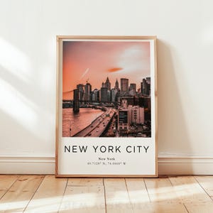 New York City Travel Poster, New York City Print, New York City Wall Art, Gift for Traveler, Unique Gift Idea, Unique Housewarming Gift