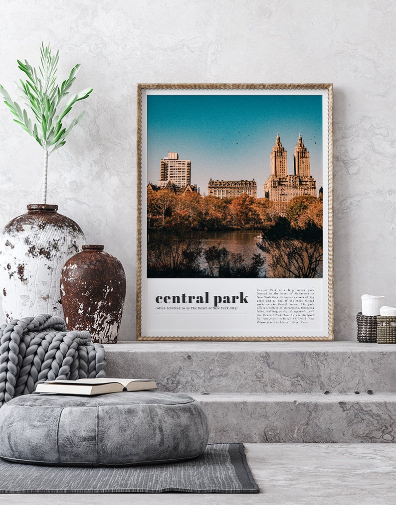 Central Park Print, Central Park Wall Art, Central Park Art, Central