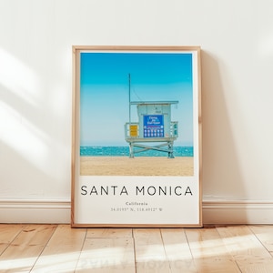 Santa Monica Print Santa Monica Wall Art Santa Monica Photo Santa Monica Art Santa Monica Wall Decor California Poster Print Home Decor