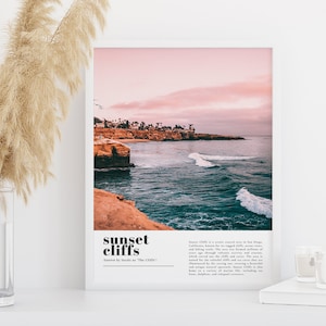 Sunset Cliffs Travel Print, Sunset Cliffs Art, Sunset Cliffs Wall Art, Sunset Cliffs Poster, San Diego Art, Sunset Cliffs Photo, San Diego