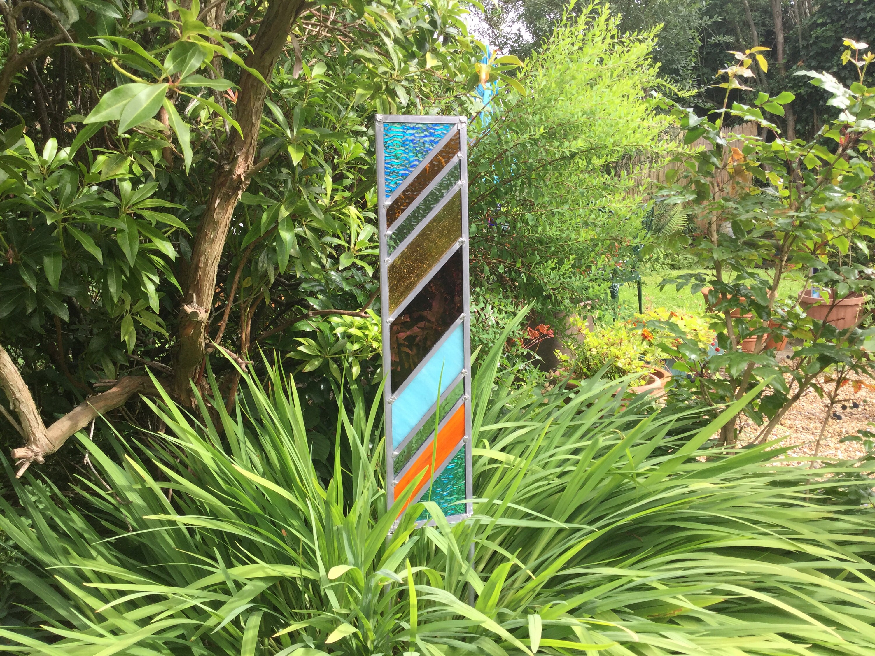 Stained Glass Garden Sculpture Etsy UK