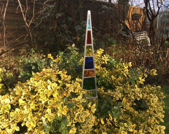 Stained glass garden sculpture