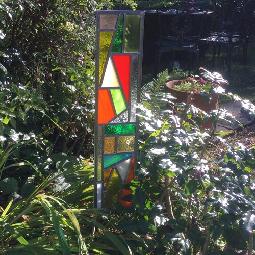 Stained Glass Garden Sculpture Etsy UK