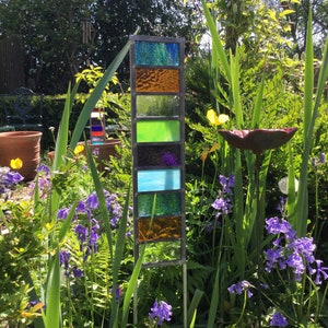 Stained glass garden sculpture