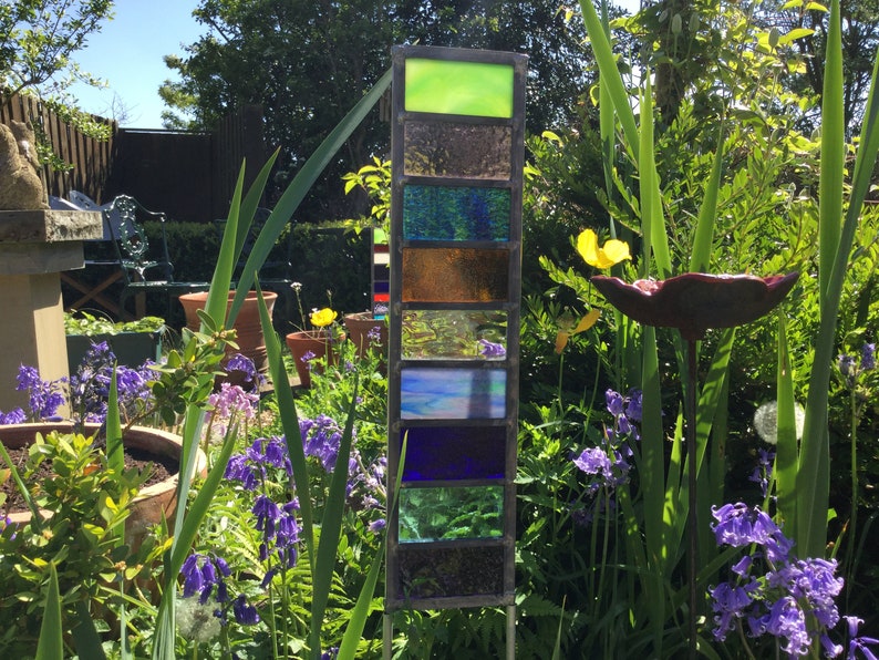 Stained Glass Garden Sculpture Etsy UK