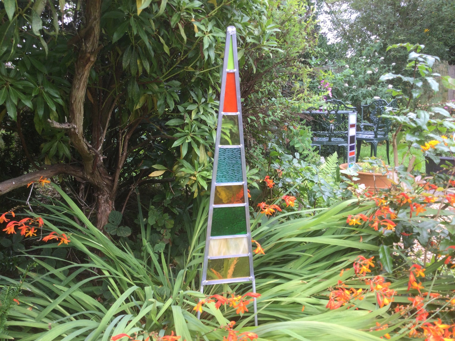 Stained Glass Garden Sculpture Etsy UK