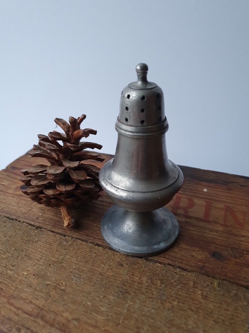 Antique Georgian pewter sugar or pepper shaker condiment pot