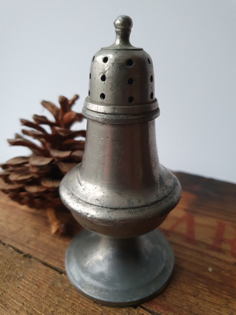 Antique Georgian pewter sugar or pepper shaker condiment pot
