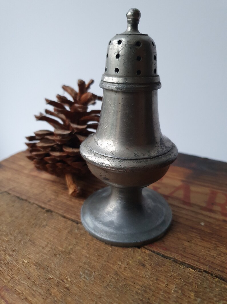 Antique Georgian pewter sugar or pepper shaker condiment pot