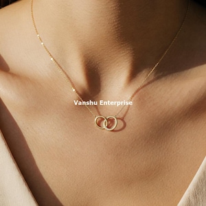 Interlocking Necklace, Oval Shape Interlock Necklace, Pave Linked Charm Necklace, Linked Chain Interlocking Diamond Necklace, 14k Solid Gold