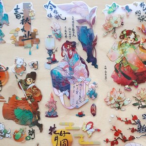 Celestial Maiden Die-Cut Clear Stickers- Fairytale Lolita Fantasy Magic Halloween Ancient Chinese Hanfu Cute Anime Girls Scrapbook Journal