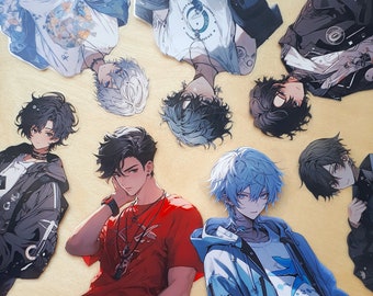City Boy Diecut Stickers - Junk Journal Scrapbook DIY - Urban Casual Clothing Streetwear Bishounen Handsome Men Boys Guys Anime Style Art