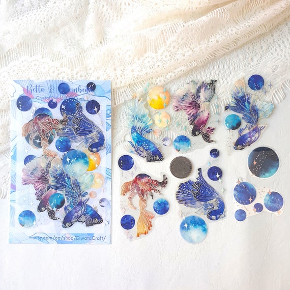 Betta & Moonbeam Crystal Die Cut Stickers V1 Transparent Etsy