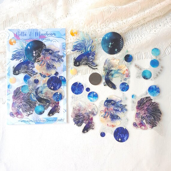 Betta & Moonbeam Crystal Die Cut Stickers V2 Transparent Etsy