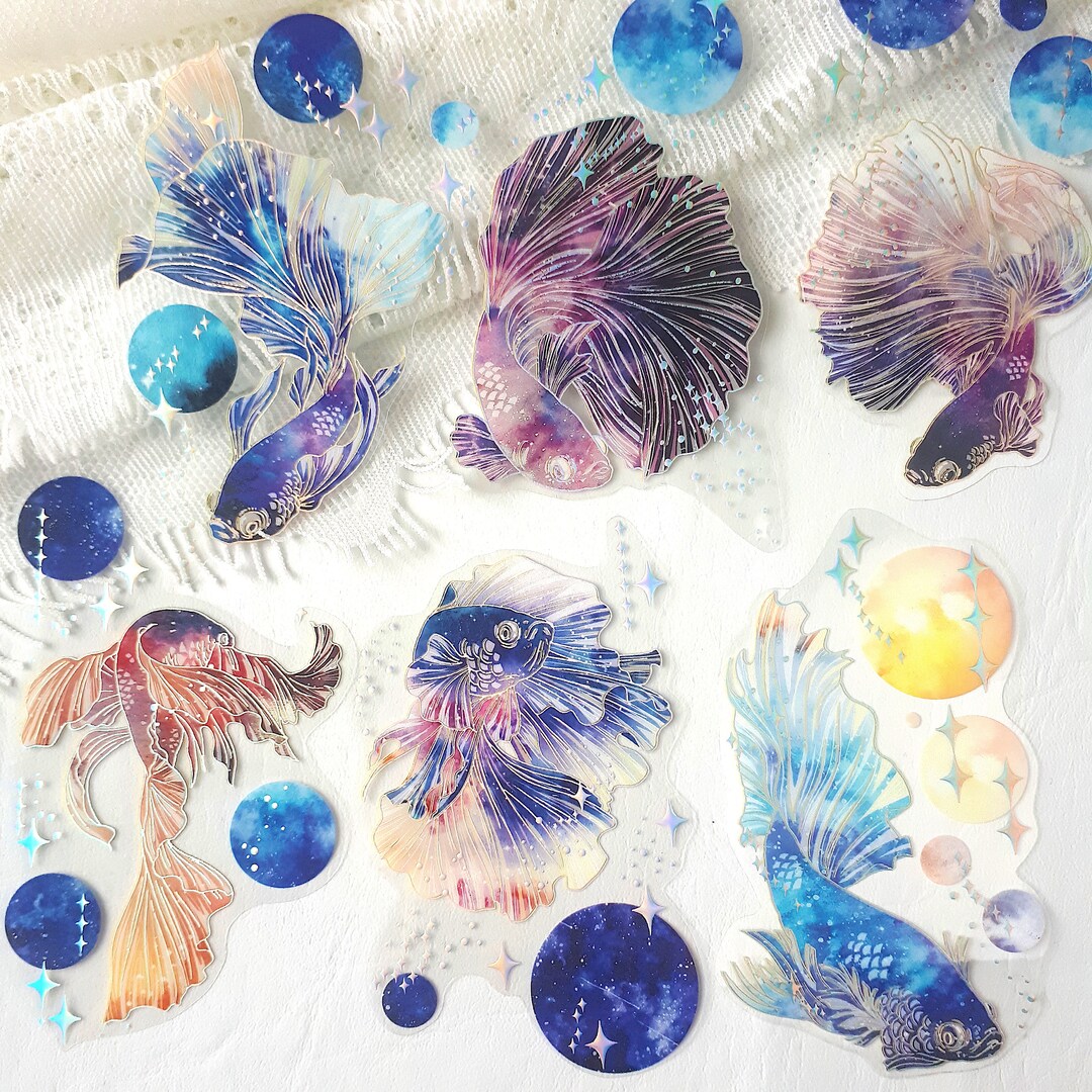Betta & Moonbeam Crystal Die Cut Stickers V1 Transparent Etsy