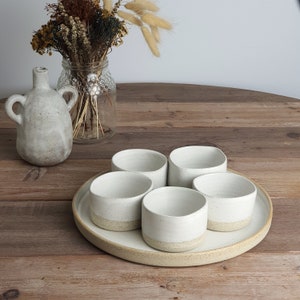 Satin White Snack/Dip Bowl Set Contemporary Scandinavian Minimalist Petal Shape Design