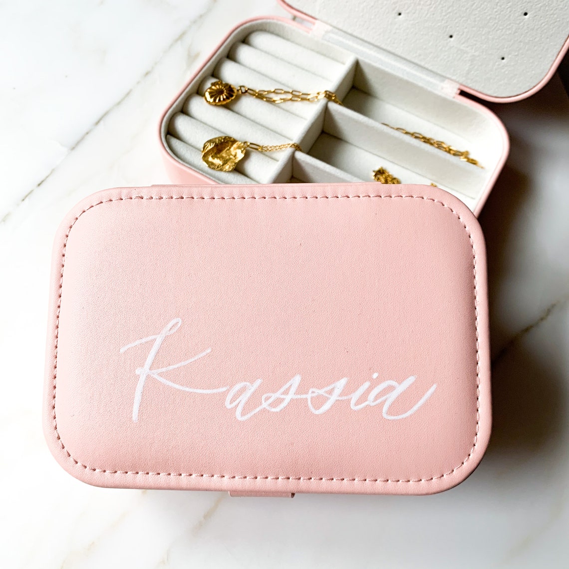 Custom Jewelry Case Pink Custom Jewelry Case Personalized Etsy