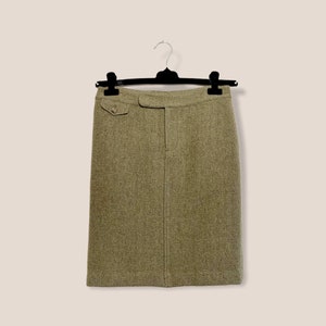 Vintage RALPH LAUREN Green Wool Skirt, Vintage Women&#39;s Straight Skirt, Green Wool Skirt,