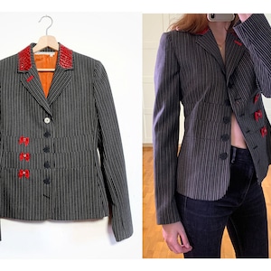 Vintage JC de CASTELBAJAC Wool Blazer, Vintage women's Wool Blazer, Vintage Jean Charles de Castelbajac Jacket, Made in France
