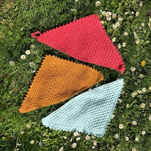 Handmade Crochet Bandana, Retro Hair Band, Hair Kerchief, Hair Scarf, Summer Accessory, Gift for Her