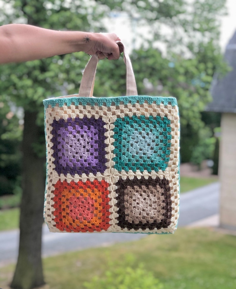 Cat Tote Bag, Cat Shoulder Bag, Crochet Cat Bag, Vintage Canvas Hand Bag, Gift For Her image 3