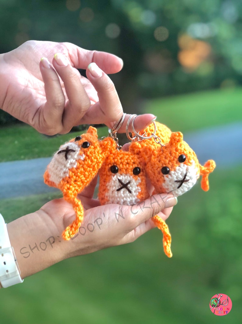 Cat Plush Handmade Crochet Amigurumi Keychain Backpack Bag Etsy
