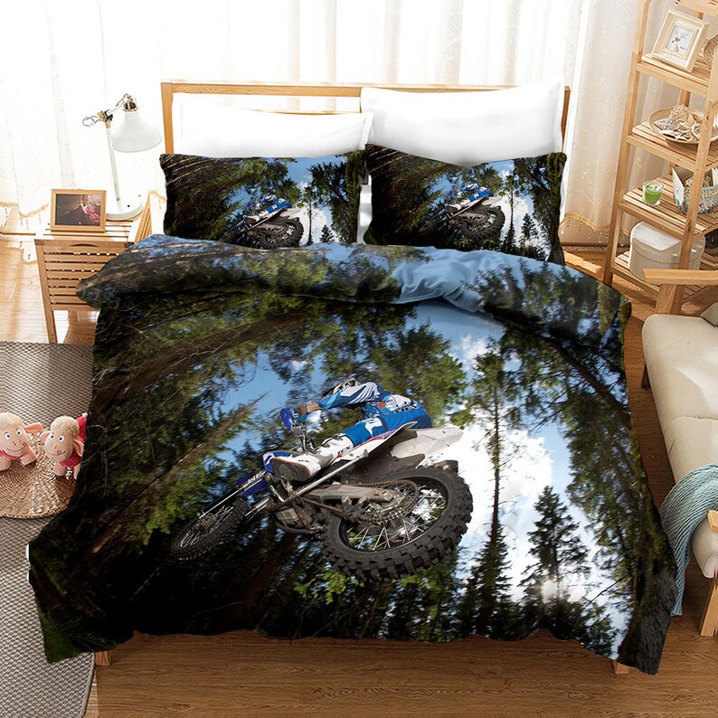 Motorcycle Bedding Setmotocross Bedding Duvet Cover and Etsy