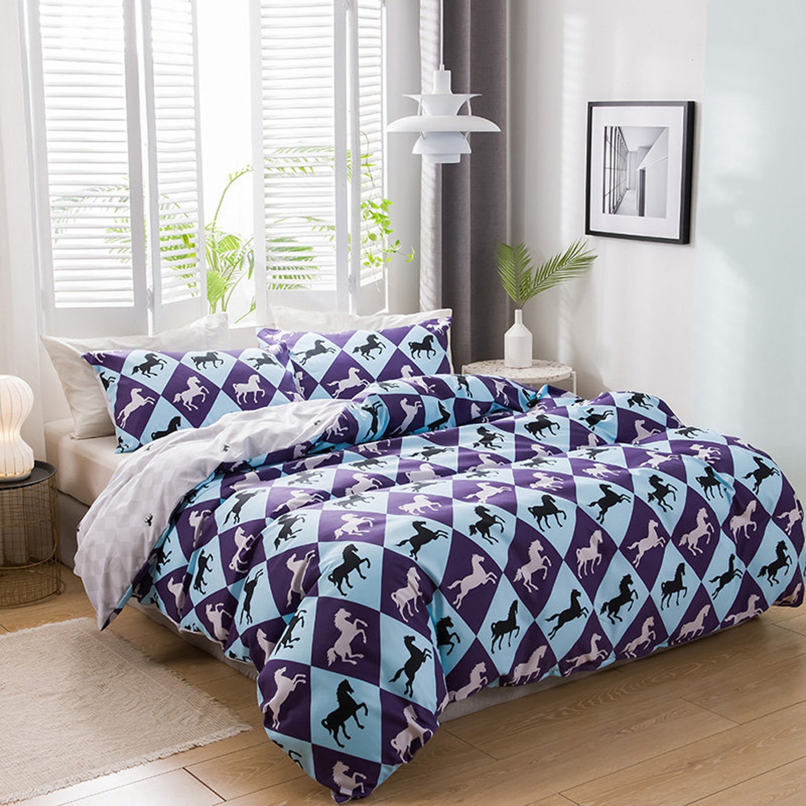 Horse Bedding Kids Girls Pretty Ponies Duvet Cover 3 Pieces Etsy